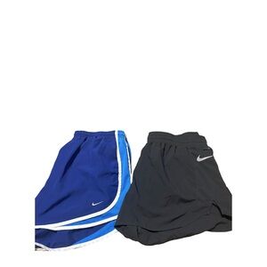Nike Blue and Black Athletic Shorts with Elastic Waistband